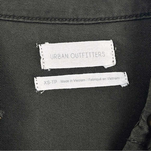 Urban Outfitters Utility Jacket Roll Tab Sleeve Women's Size XS Olive Green - Picture 2 of 5